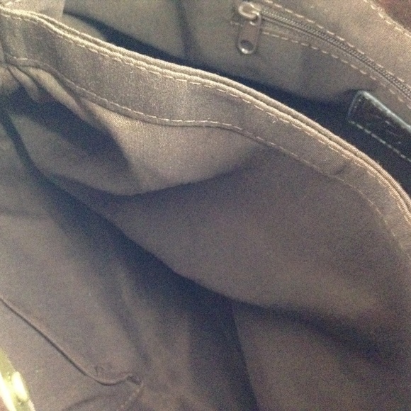 Relic Fabric Print Stripe Brown Faux Leather Bag - Picture 6 of 8